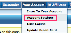 Income Activator account settings